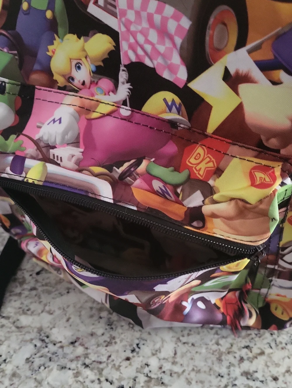 Super Mario Characters Printed Backpack - Colorful Arcade Design
